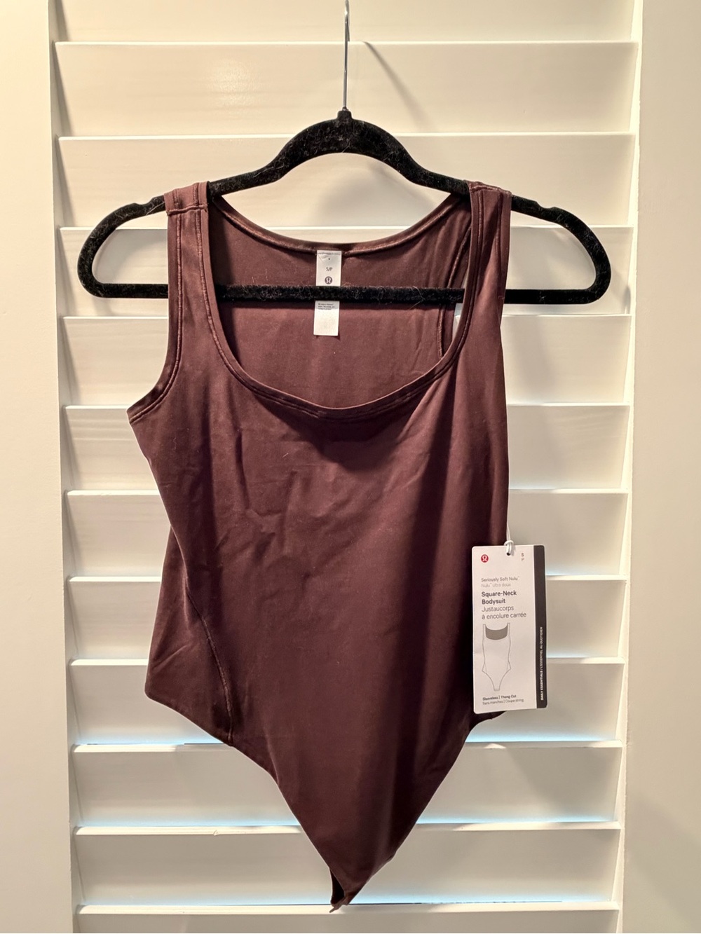 lululenon Square-Neck Bodysuit Tank Top Brown - SMALL